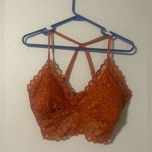 Rune21 True Brunt Orange Lace Padded Bralette X-Large